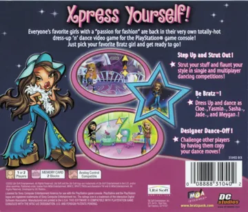 Bratz - Dress Up, Get Down and Be a Bratz Superstar! (US) box cover back